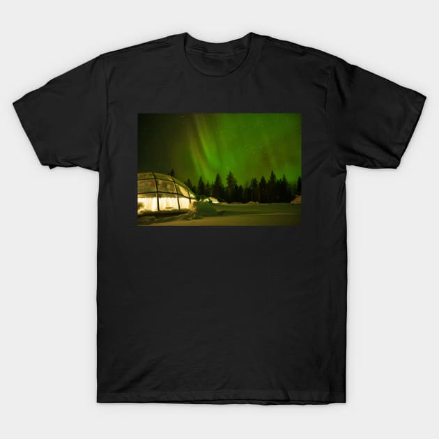 Nighttime in a Glass Igloo T-Shirt by krepsher